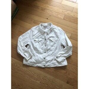 Style & Co. Denim Heavy Shirt White 20W Long Sleeve Button Up - see pictures